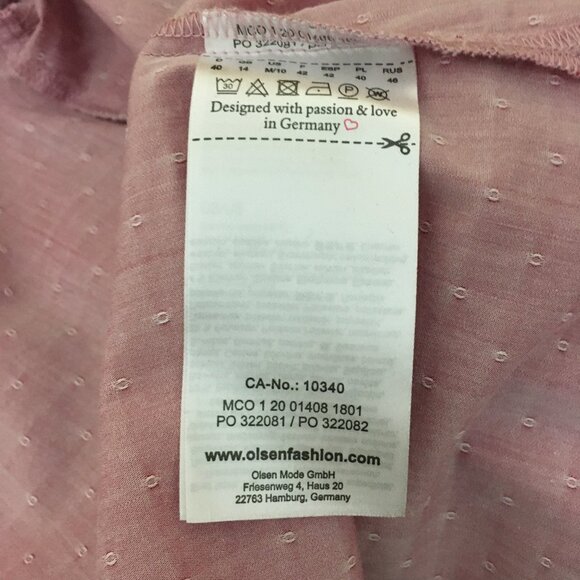 Olsen Europe Micro Polka Dot Cotton Blend Dress Shirt - Picture 10 of 16